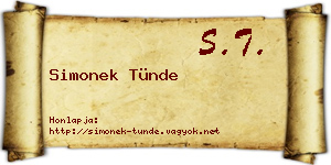 Simonek Tünde névjegykártya